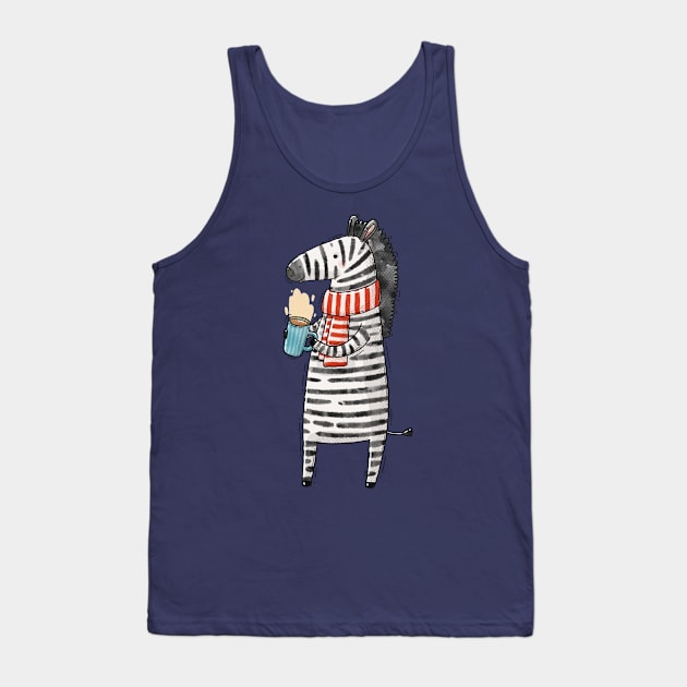 COFFEE ZEBRA Tank Top by Tania Tania